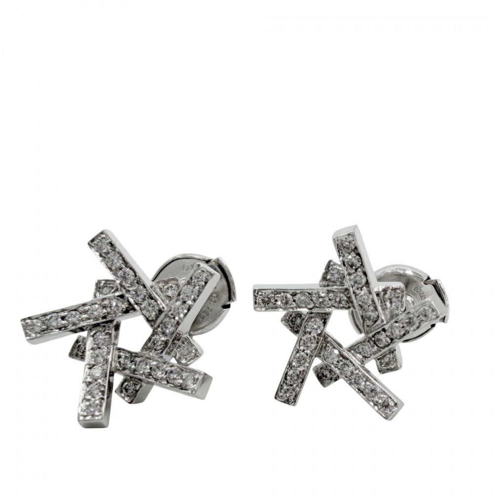 TIFFANY & CO. 18k Silver Diamond Earrings